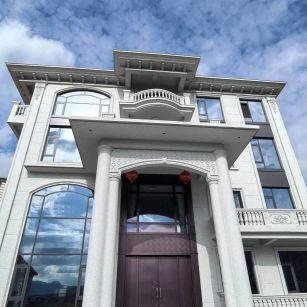 济南白麻别墅外墙干挂石材效果示例