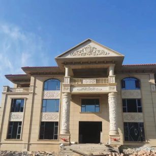 济南 黄金麻花岗岩别墅外墙干挂