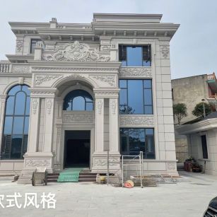 济南 白麻花岗岩别墅外墙干挂