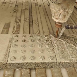 济南 芝麻白花岗岩石材盲人石、盲道石、盲点石