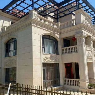 济南 黄金麻花岗岩荔枝面别墅外墙干挂