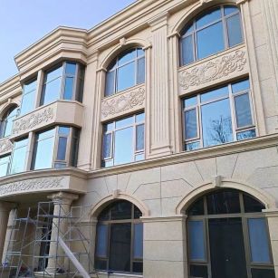 济南 黄金麻花岗岩别墅外墙干挂