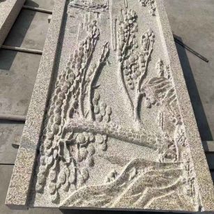 济南 黄金麻雕刻板浮雕迎客松