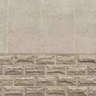 济南 黄金麻自然面蘑菇石配荔枝面干挂