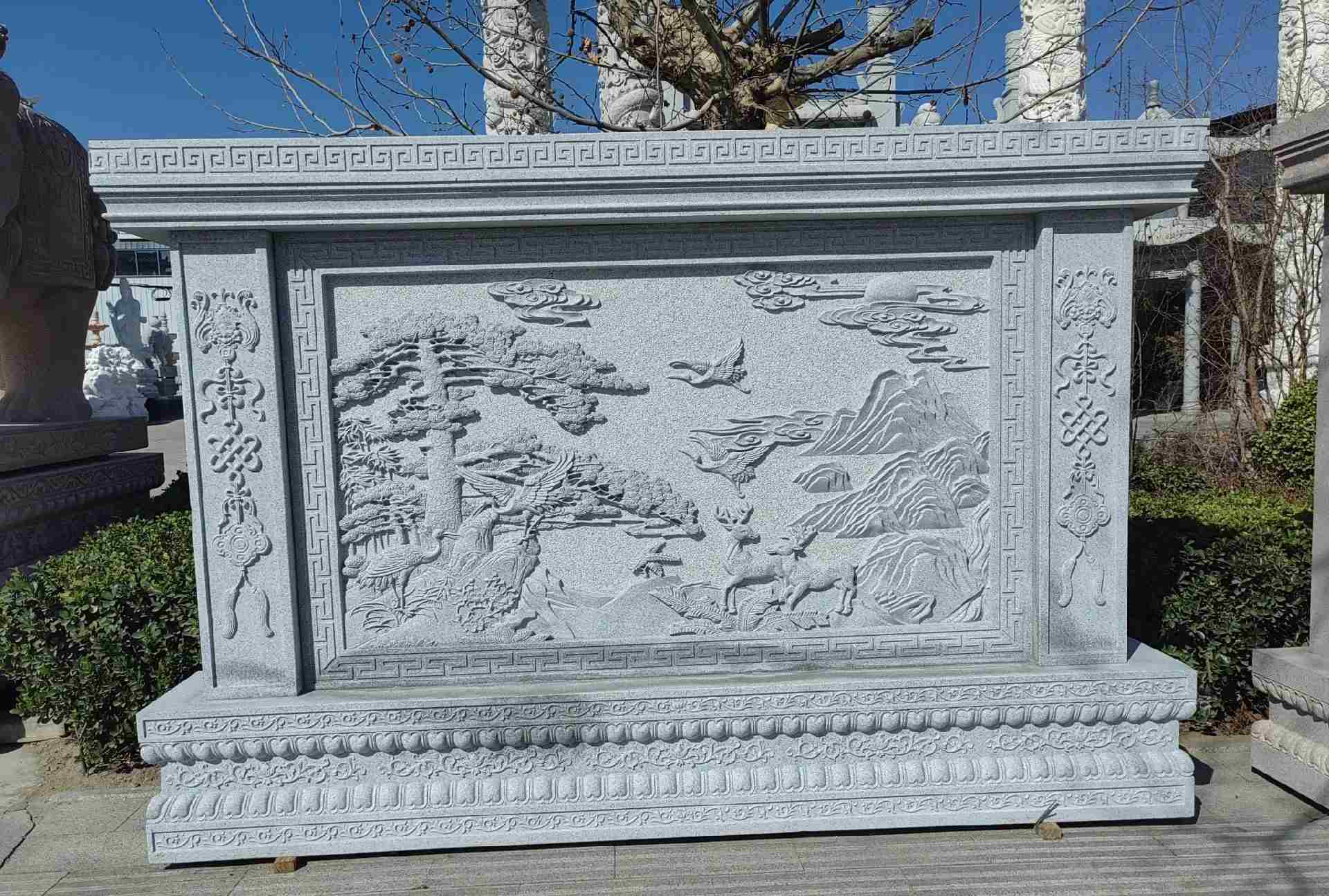 济南 芝麻白大型照壁，屏风，影壁