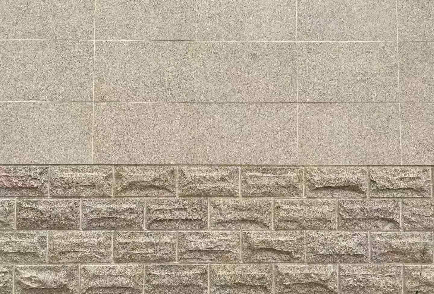 济南 黄金麻自然面蘑菇石配荔枝面干挂