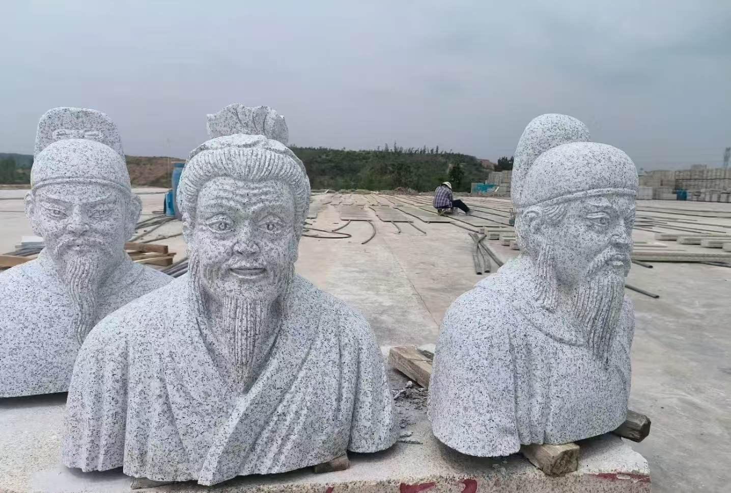 济南 白麻花岗岩石材人物立体雕刻